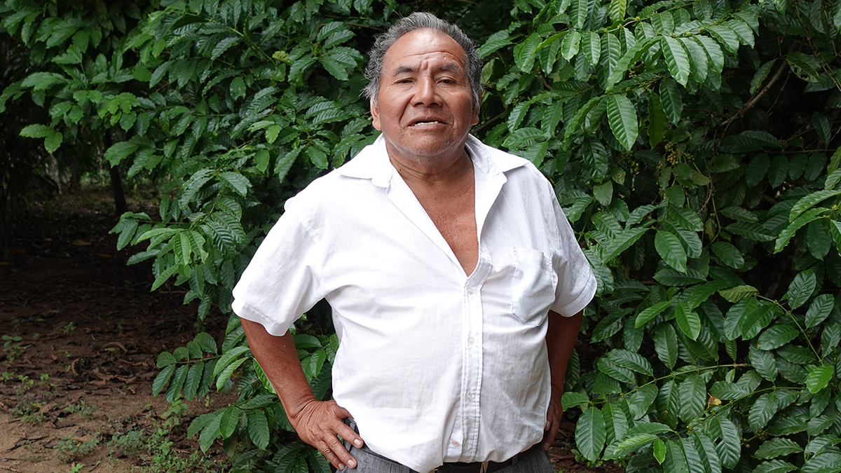 Retrato de Cristobal Choc, pequeño productor de palma aceitera de la región del Ixcán en Guatemala