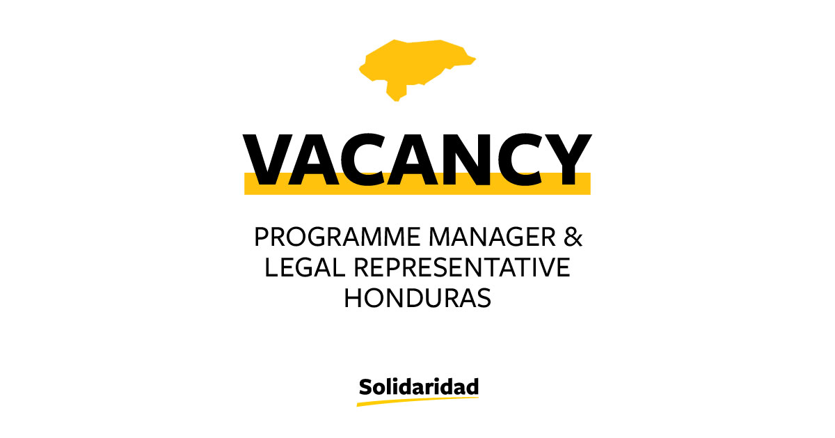 Honduras programme manager job opening announcement